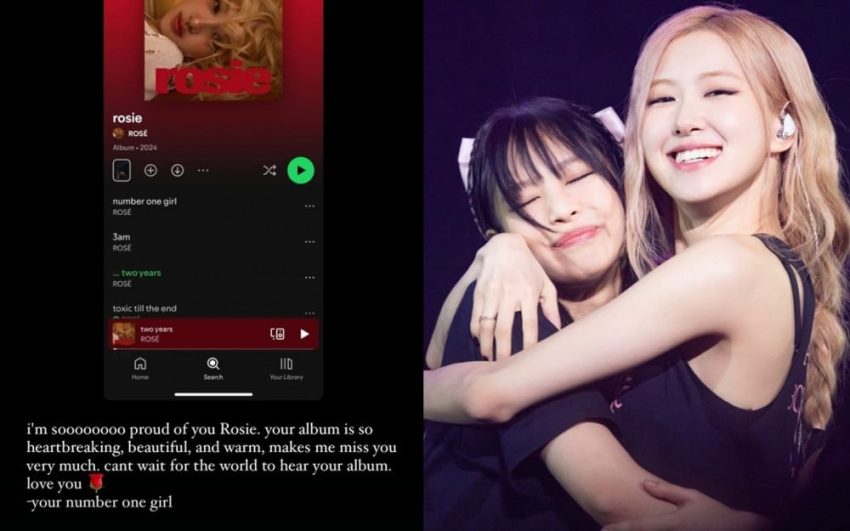 BLACKPINK’ten Jennie, Rosé’yi ve onun ilk solo albümü ‘Rosie’yi büyük bir destek ve övgüyle kutladı