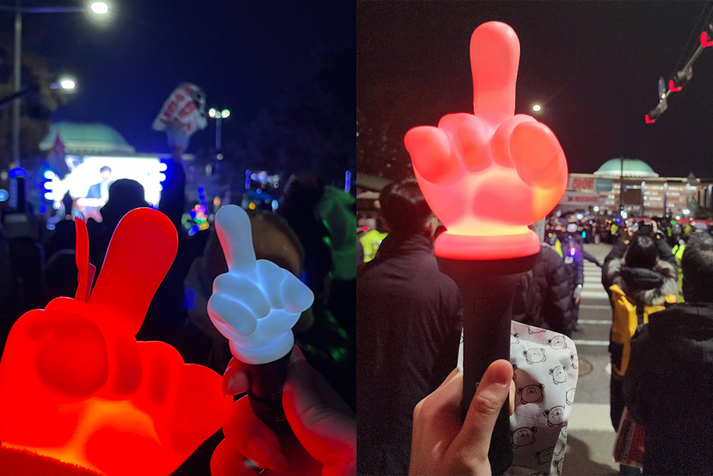 Epik High hayranları, grubun resmi ışık çubuğu Park Kyu Bong’u siyasi protestolara taşıdı