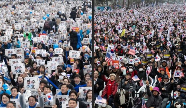 1 Mart’ta Yoon Seok Yeol’un azline yönelik destek ve karşıtlık gösteren protestolar patlak verdi