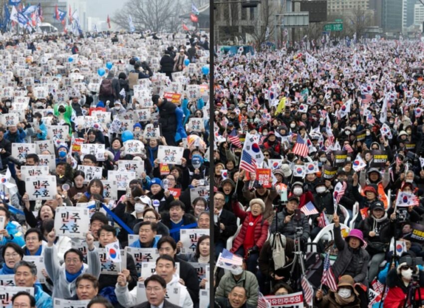 1 Mart’ta Yoon Seok Yeol’un azline yönelik destek ve karşıtlık gösteren protestolar patlak verdi