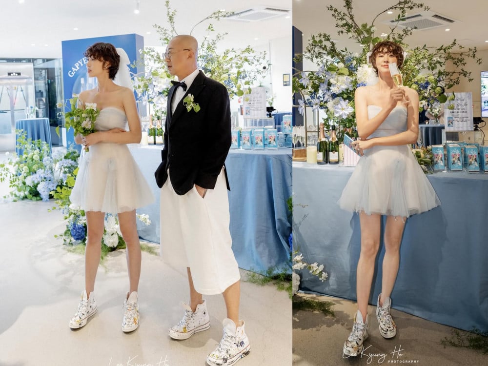 Choi Yeo Jin, Spor Ayakkabılı Modern Gelin Görünümüyle Gemi Düğününden Fotoğraflar Paylaştı