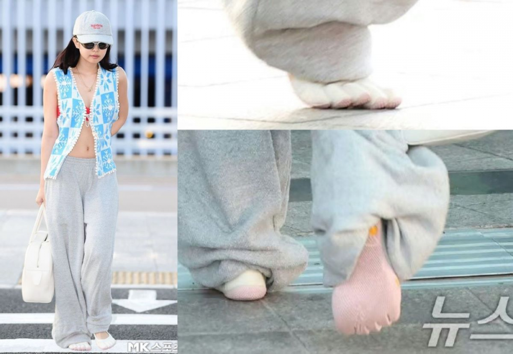 BLACKPINK Jennie, Havalimanında Tercih Ettiği Tuhaf Ayakkabılarla Viral Oldu